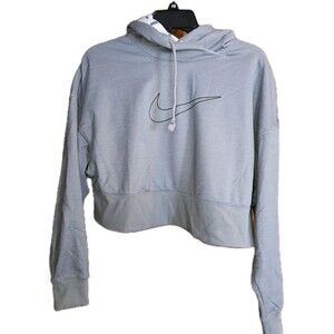 Nike Dri Fit Training Organic Cotton Cropped Hoodie‎ Women's Small Oversized